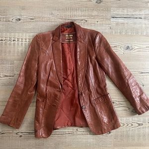 VINTAGE LEATHER BLAZER JACKET KOREA SMALL